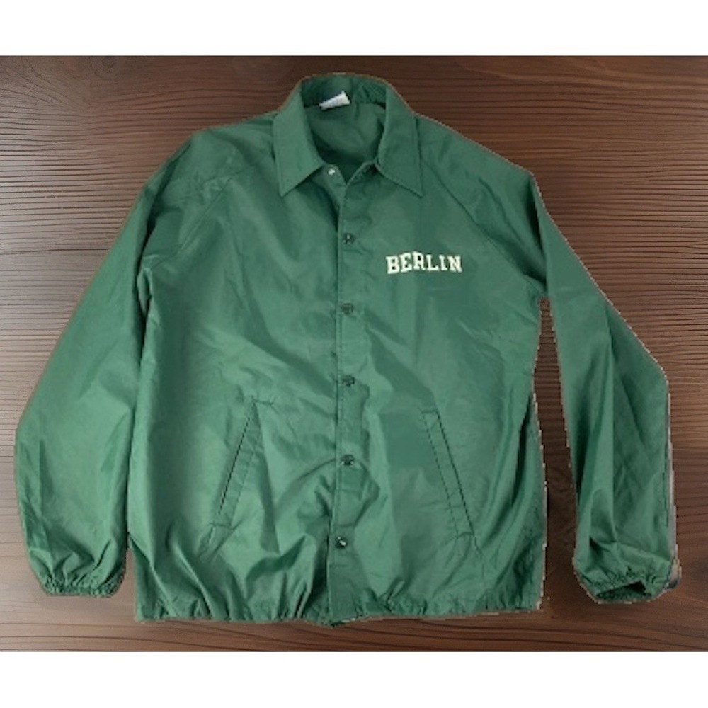 VTG 1970s Champion Blue Bar Coaches Jacket Medium Green Berlin Brigade US Army